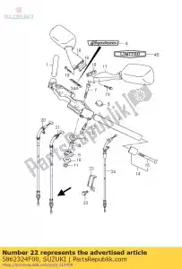 suzuki 5862324F00 guide, câble - La partie au fond