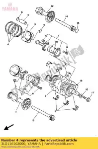 yamaha 3LD116102000 zuigerveren set (2e o / s) - Onderkant