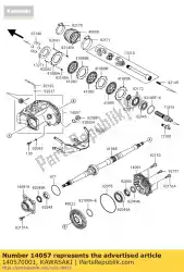 Here you can order the case-comp-gear kvf650-a2 from Kawasaki, with part number 140570001: