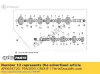 AP0634720, Piaggio Group, 6e wielversnelling aprilia  caponord etv normal and r rst rsv rsv tuono sl sl falco 1000 1998 1999 2000 2001 2002 2003 2004 2005 2006 2007 2008 2009, Nieuw