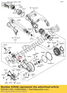 Kawasaki 920461168 lager-naald, rna490 - Onderkant