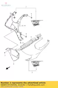 Suzuki 6868515H30AAN fita, tampa lateral - Lado inferior