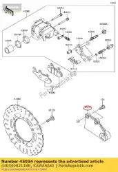 Aquí puede pedir freno de soporte, pinza trasera de Kawasaki , con el número de pieza 43034002118R: