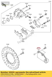 Kawasaki 43034002118R freno de soporte, pinza trasera - Lado inferior