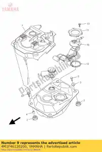 yamaha 4M1F46120200 pakking, cap - Onderkant