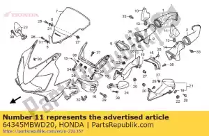 honda 64345MBWD20 résonateur, l. conduit d'air - La partie au fond