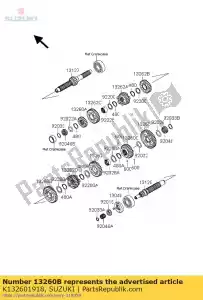 suzuki K132601918 gear,output 2nd - Bottom side