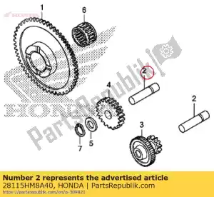 Honda 28115HM8A40 arbre, démarreur ralenti - La partie au fond