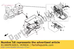 vangst set, r. Zadeltas van Honda, met onderdeel nummer 81386MCA003, bestel je hier online: