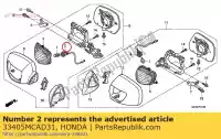 33405MCAD31, Honda, socket comp., r. honda  gl 1800 2006 2007 2008 2009 2010 2012 2013 2017, Novo