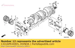 Aqui você pode pedir o rolamento c, principal (marrom) em Honda , com o número da peça 13316MCA003: