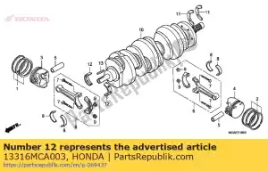 honda 13316MCA003 rolamento c, principal (marrom) - Lado inferior