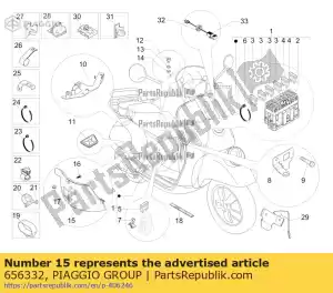 Piaggio Group 656332 afdekking elektrisch systeem - Onderkant