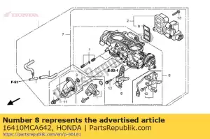Honda 16410MCA642 conjunto de cuerpo - Lado inferior
