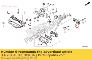 Honda 33728KPPT00 borracha, luz de licença - Lado inferior