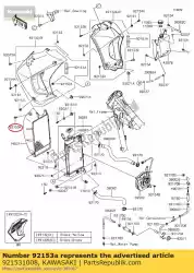 bout, flens wp, m6x25 kx85a6f van Kawasaki, met onderdeel nummer 921531008, bestel je hier online: