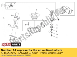 Aprilia AP8229207, Zadelslot beker, OEM: Aprilia AP8229207