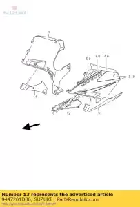 suzuki 9447201D00 escudo, debajo de cl - Lado inferior