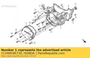 Honda 11340KSR730 cubierta, r. caja del cigüeñal - Lado inferior