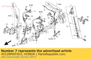 honda 45128MAT003 manguera, segundo cilindro maestro - Lado inferior