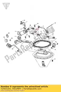 triumph T2403104 bomba de combustível de montagem de tubulação - Lado inferior