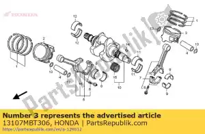 honda 13107MBT306 pistão, rr. (0,50) - Lado inferior