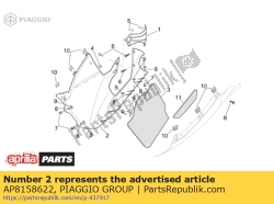 Aprilia AP8158622, Kuip deel rechts zwart rood, OEM: Aprilia AP8158622