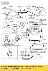 Kawasaki 560540403 znak, zbiornik paliwa, prawy - Dół