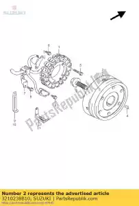 suzuki 3210238B10 rotor - Lado inferior