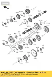 kawasaki 131270059 shaft-transmission input vn170 - Bottom side