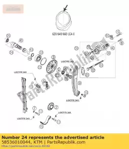 ktm 58536010044 árbol de levas rallye cpl. 2001 - Lado inferior