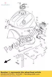 Suzuki 4410016G70YHJ tank assy,fuel - Bottom side