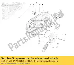 deksel pakking van Piaggio Group, met onderdeel nummer B016453, bestel je hier online: