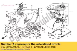 Honda 16720MCZ000 mantenerse comp, combustible pu - Lado inferior