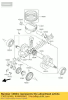 13001S006, Kawasaki, motor de pistones ksf400-a1 kawasaki kfx 400 2004 2005 2006, Nuevo