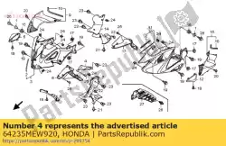 dekking, r. Middenkap und van Honda, met onderdeel nummer 64235MEW920, bestel je hier online: