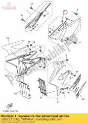 Aqui você pode pedir o montagem da tampa lateral 1 em Yamaha , com o número da peça 1SS2171010: