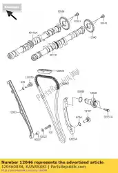 tandwiel, cam, 32t van Kawasaki, met onderdeel nummer 120460038, bestel je hier online: