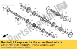Aqui você pode pedir o engrenagem, quarto contraeixo em Honda , com o número da peça 23481MAT000: