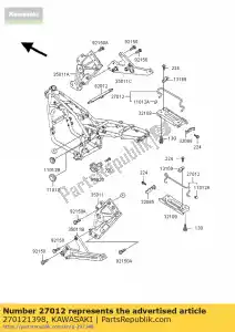 Kawasaki 270121398 hook,bungee cord - Bottom side