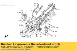 Ici, vous pouvez commander le support, r. Pivot * nh295m * (nh295m argent étincelant métallisé) auprès de Honda , avec le numéro de pièce 50600MERD00ZA: