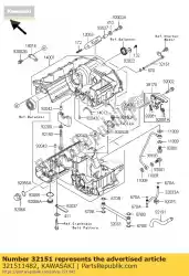 Ici, vous pouvez commander le tuyau, huile zx1100-d1 auprès de Kawasaki , avec le numéro de pièce 321511482: