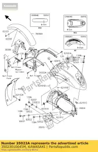 kawasaki 35023010645M spatbord-achterkant, m.f.p. grijs vn900cd - Onderkant