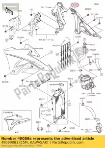 kawasaki 49089081725M shroud-engine, rh, up grn + kx85c - Il fondo