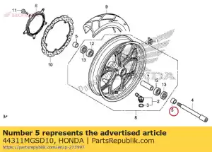 honda 44311MGSD10 colarinho, fr. lado da roda - Lado inferior