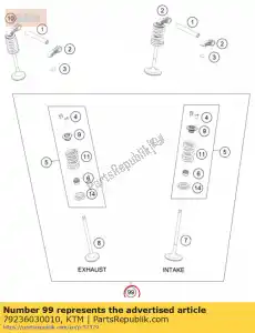 ktm 79236030010 kit valvole 350 sx-f - Il fondo