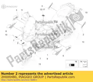 Piaggio Group 2H000480 lh rear fairing decal 