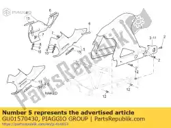 Aqui você pode pedir o lh painel do corpo em branco em Piaggio Group , com o número da peça GU01570430: