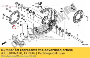 honda 43351KRNA90 schijf, rr. rem - Onderkant