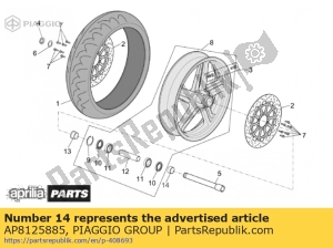 aprilia AP8125885 distanziale ruota anteriore sinistra - Lato superiore